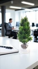 Dekoratif Mini Saksılı Yapay Çam