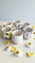 El Yapımı Seramik Kupa – Karışık Renkler