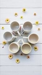 El Yapımı Seramik Kupa – Karışık Renkler