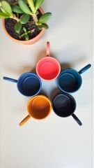 Keramika Mat Yüzeyli Halka Kulp Fincan