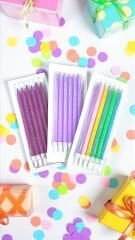 6'lı Simli Doğum Günü Mum Seti