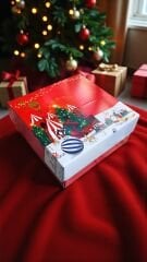 Kırmızı Yılbaşı Hediye Kutusu