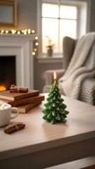 Yılbaşı Temalı Çam Mum